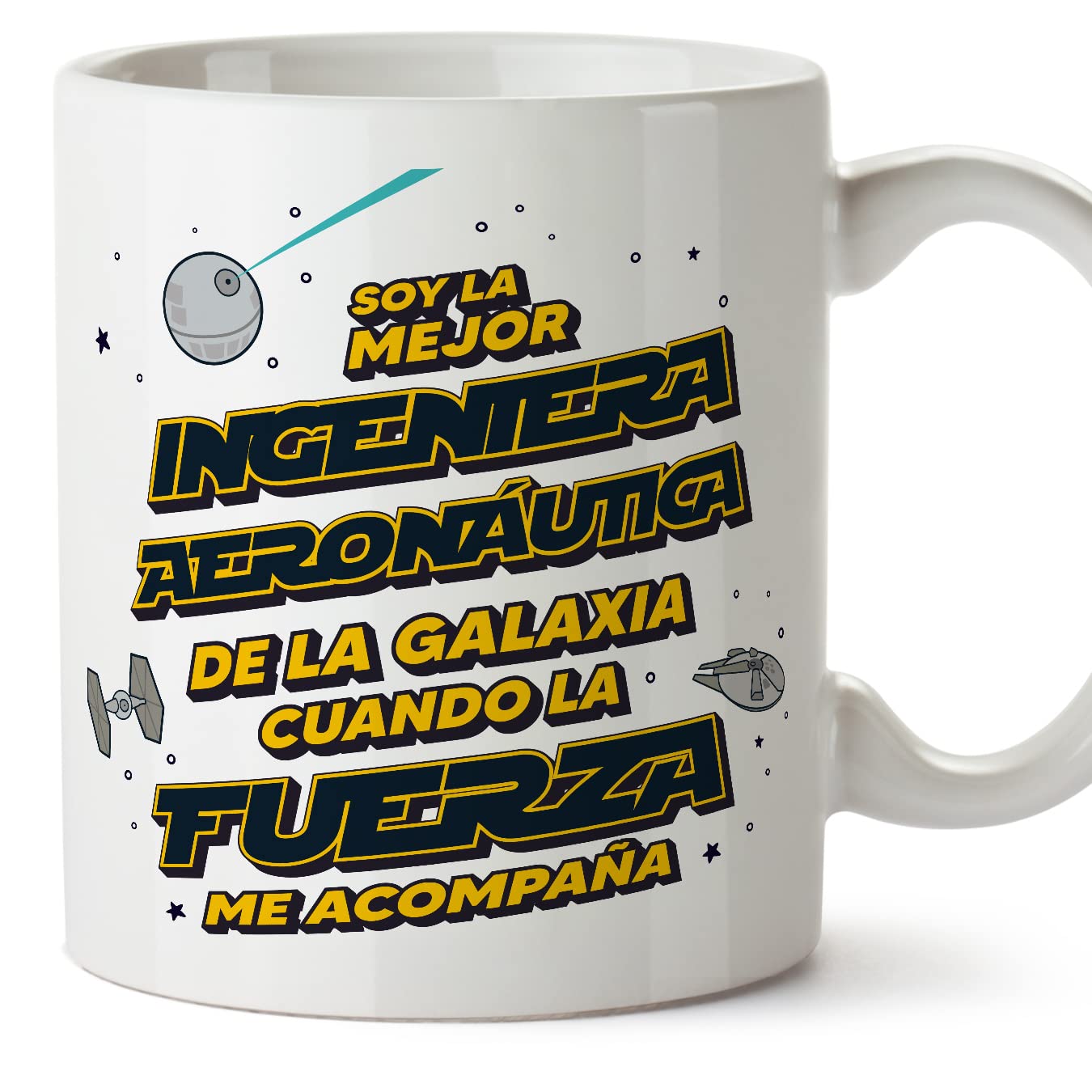 MUGFFINS Tazas para JEFE hombre - En Español - Mejor de la Galaxia Cuando Fuerza me Acompaña - 11 oz / 330 ml - Regalo original y divertido — view 553