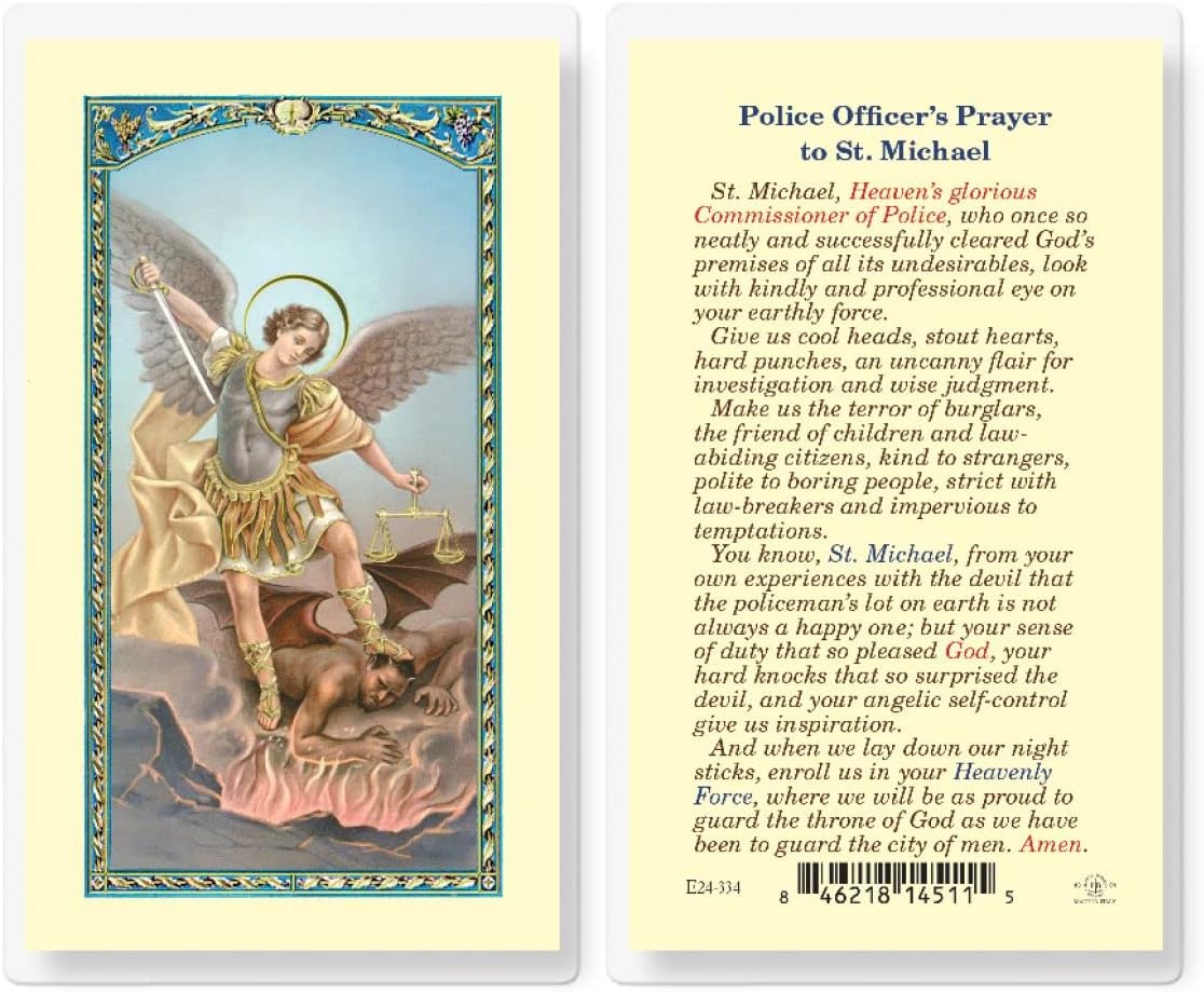 Police Officer's Prayer to St. Michael Laminated Holy Cards, 25-Count Value Pack