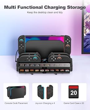 Switch 2 Controller Charging Organizer + Switch 2 Charging Grip