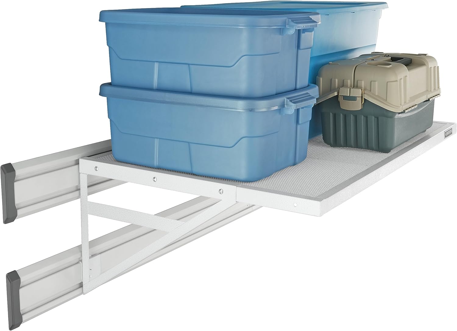 Gladiator Overhead Max GearLoft Shelf with storage totes