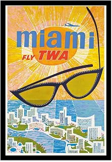 YPEKODRF Wall Art PrintsMiami United States Airline Aircraft Vintage TravelLiving Room Bedroom Home Decoration 8x12inch