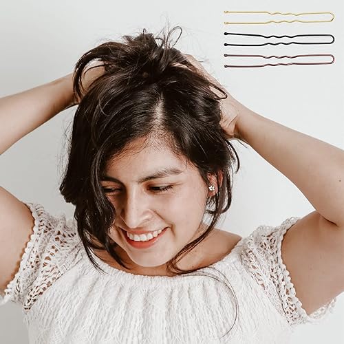 Miniatura 7 de Tbestmax Juego de 150 horquillas en forma de U Bobby y 100 bandas de goma para el cabello, empuñaduras para el cabello para sujetar la red de pelo