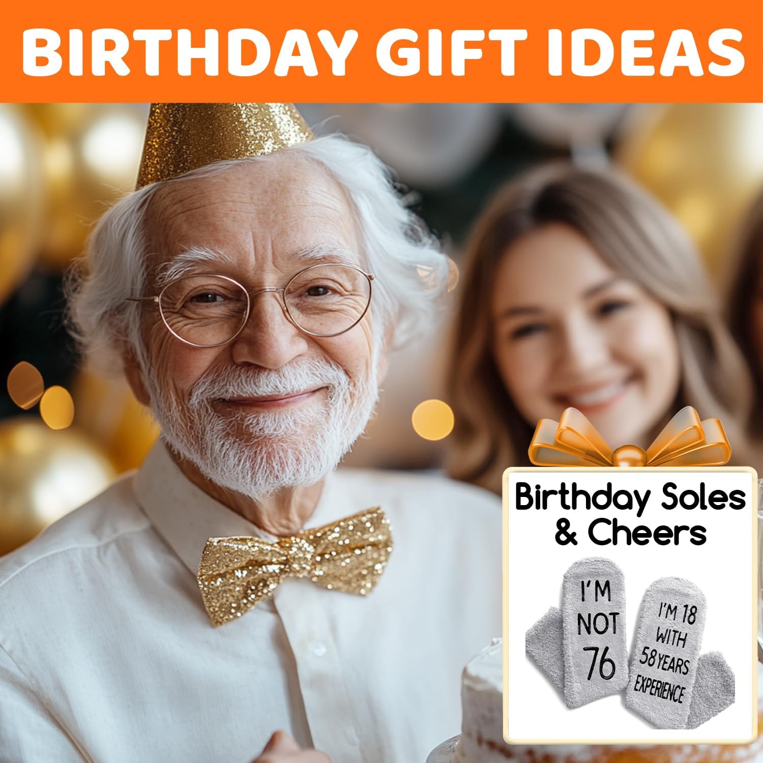 HAPPYPOP Birthday Gifts Ideas for Men - Gifts for 71-100 Year Old Male, Birthday Socks - Image 4