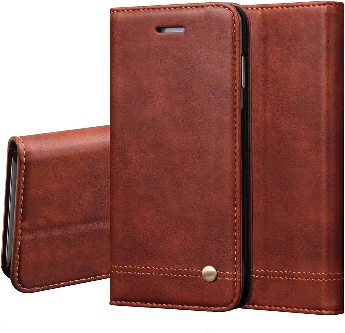 Sony Xperia 10 Plus Case,Phone Case for Xperia 10 Plus,RUIHUI Classic Leather Wallet Folding Flip Protective Shell Cover with Card Slots,Kickstand and Magnetic Closure for Sony Xperia 10 Plus(Brown)