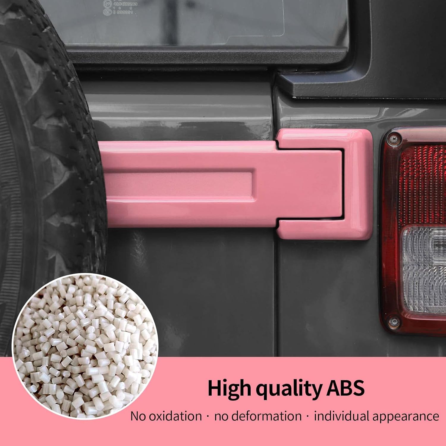 Hoolcar Door Hinge Engine Hood Hinge Tailgate Hinge Cover Trim ABS Exterior Kit Accessories Compatible with 2007-2017 Jeep Wrangler JK JKU, Pink, 12PCs