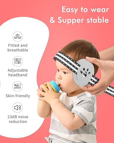 Miniatura 4 de Protección auditiva para bebés, auriculares con cancelación de ruido para bebés, orejeras con reducción de ruido para bebés y niños pequeños de