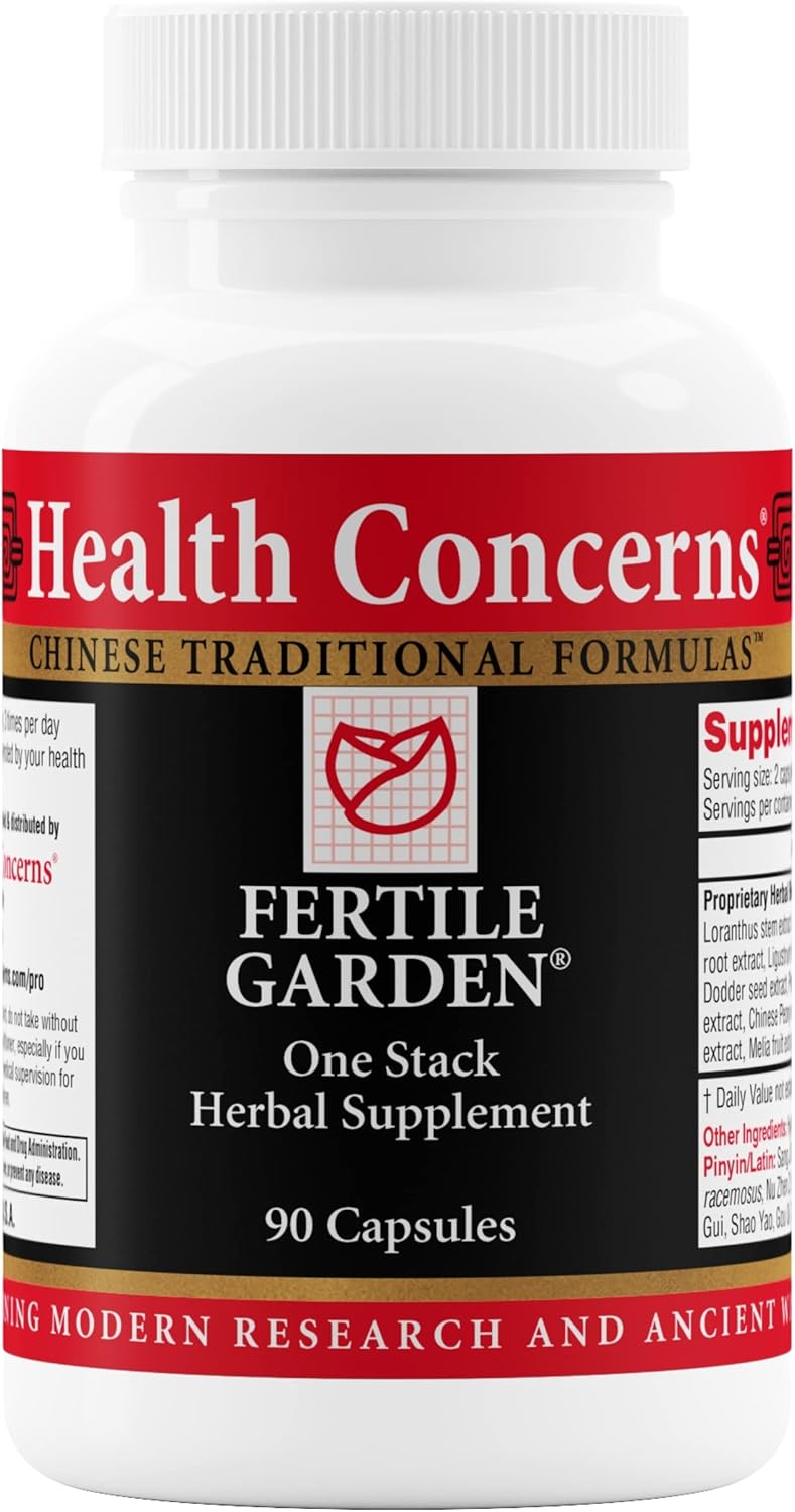 Health Concerns Fertile Garden – Fertility Support for Women – Menstrual Cycle & Reproductive Health – Chinese Herbal Formula with Ashwagandha, Dong Quai, Peony – 90 Capsules