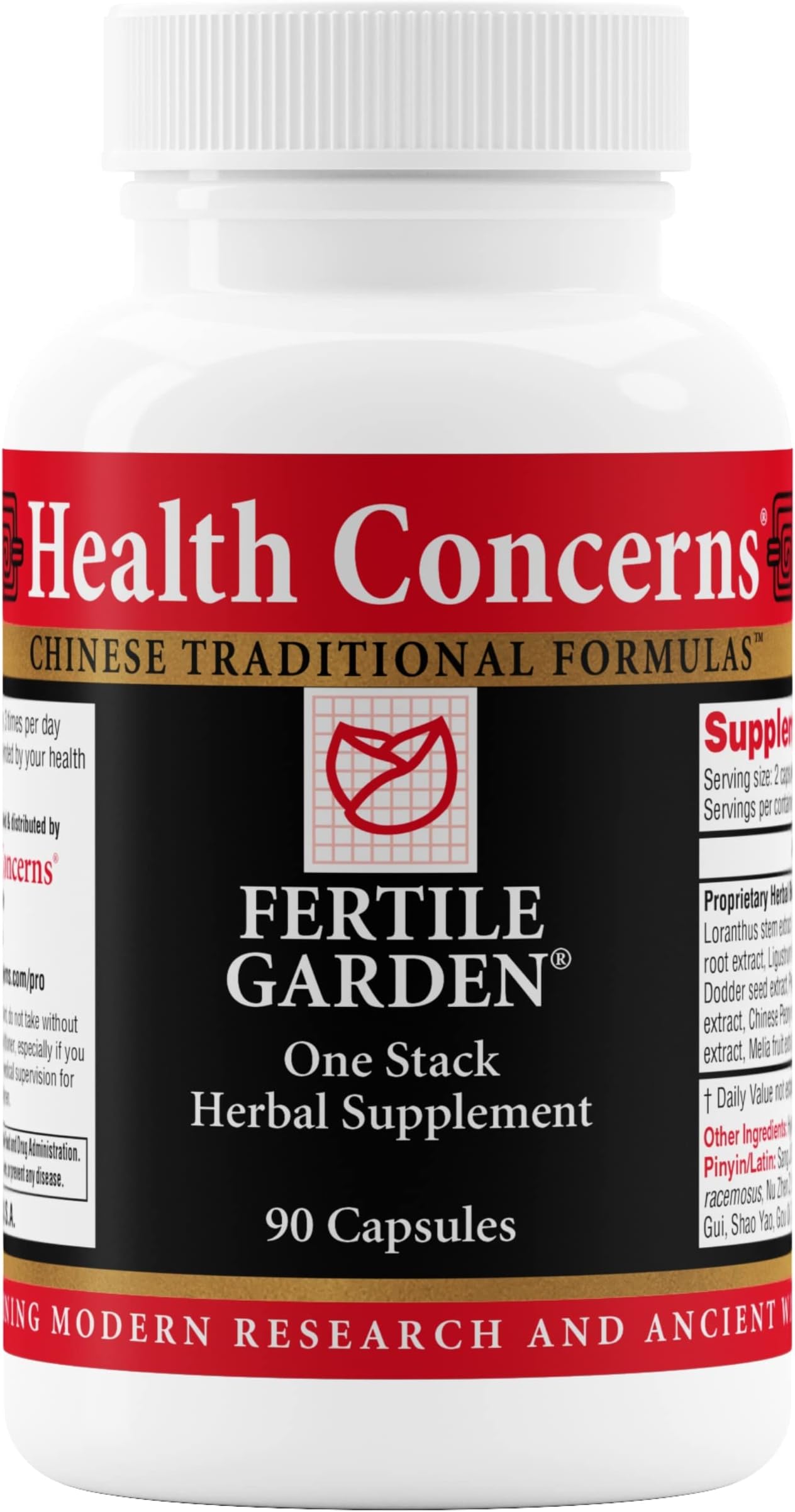 Health Concerns Fertile Garden – Fertility Support for Women – Menstrual Cycle & Reproductive Health – Chinese Herbal Formula with Ashwagandha, Dong Quai, Peony – 90 Capsules