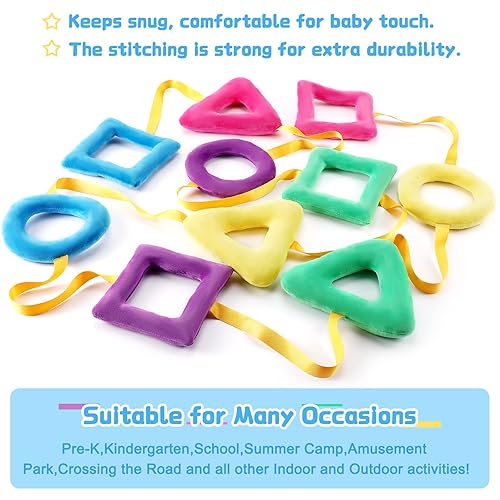 Miniatura 3 de 2 piezas de cuerda para caminar preescolar para niños pequeños, 10 asas coloridas correa para niños pequeños, cuerda de línea de clase de 165