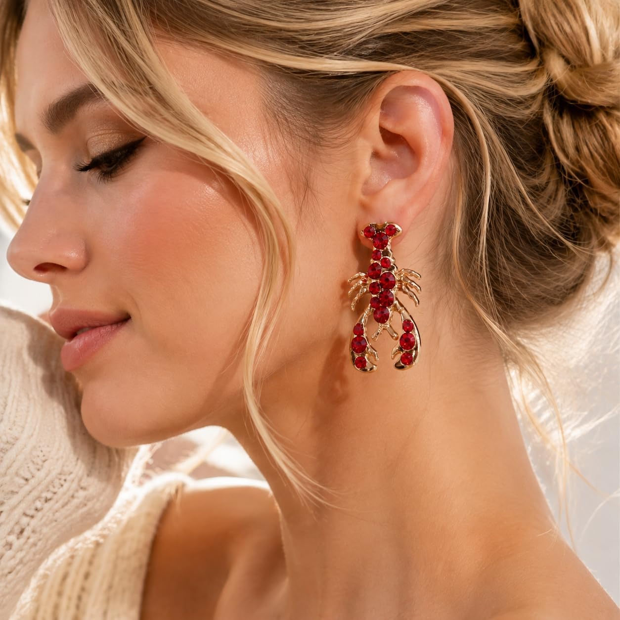 Creative Exaggerated Ocean Animal Drop Dangle Earrings for Women, Bohemia Style Alloy Lobster Octopus Fish Crab Earrings for Summer Beach Holiday Party Jewelry Gifts image 5