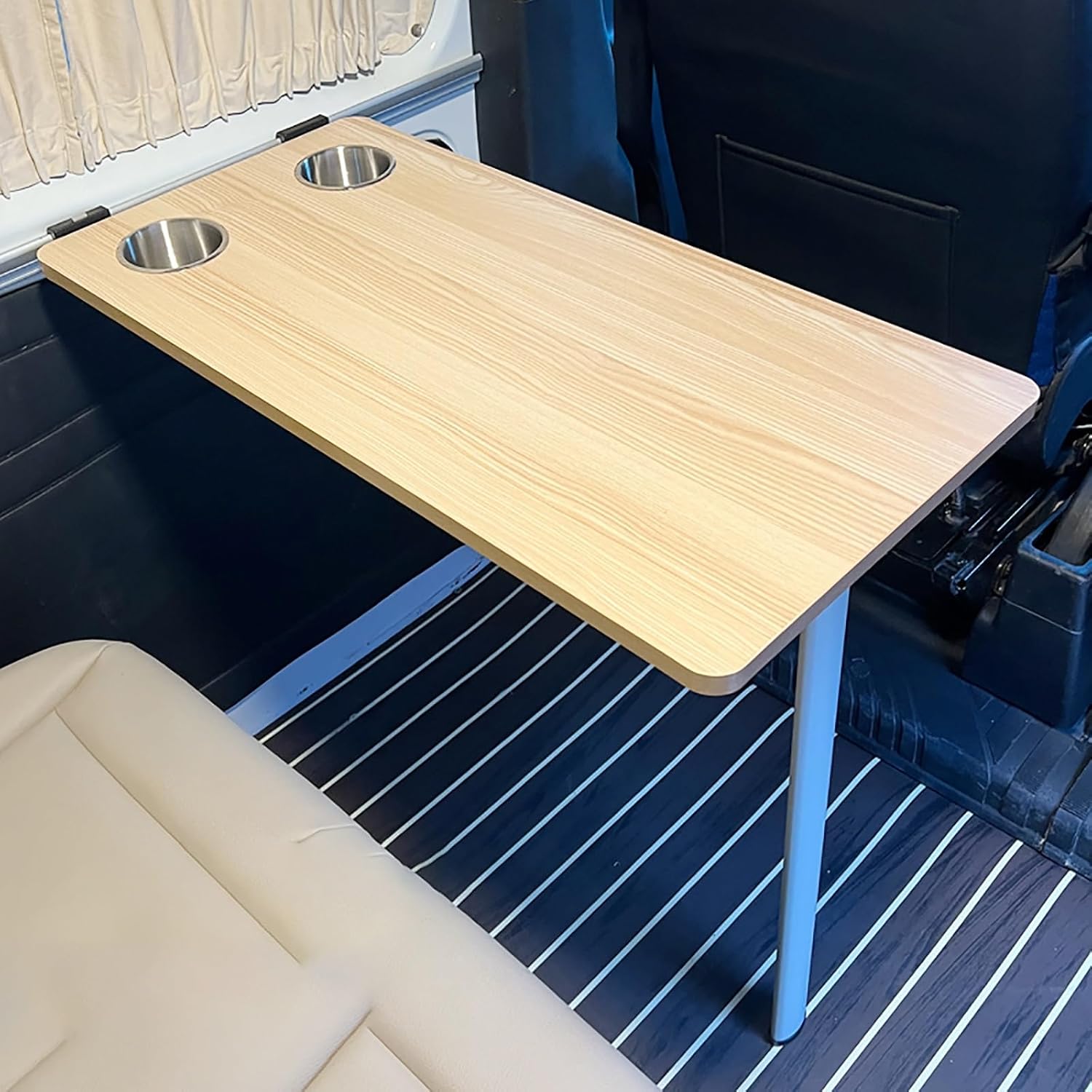 RV Folding Table, Camper Wall Mounted Floating Dining Table with Max Load 20 kg/44 Lbs, for Campervans and Motorhomes(Natural)