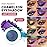 evpct Teal Blue Purple Glitter Eyeshadow Makeup Palette, Duochrome Chameleon chromatic Duo Chrome Multichrome Shimmer Metallic Gothic festival Single Eye shadow Palette Makeup for Older Women