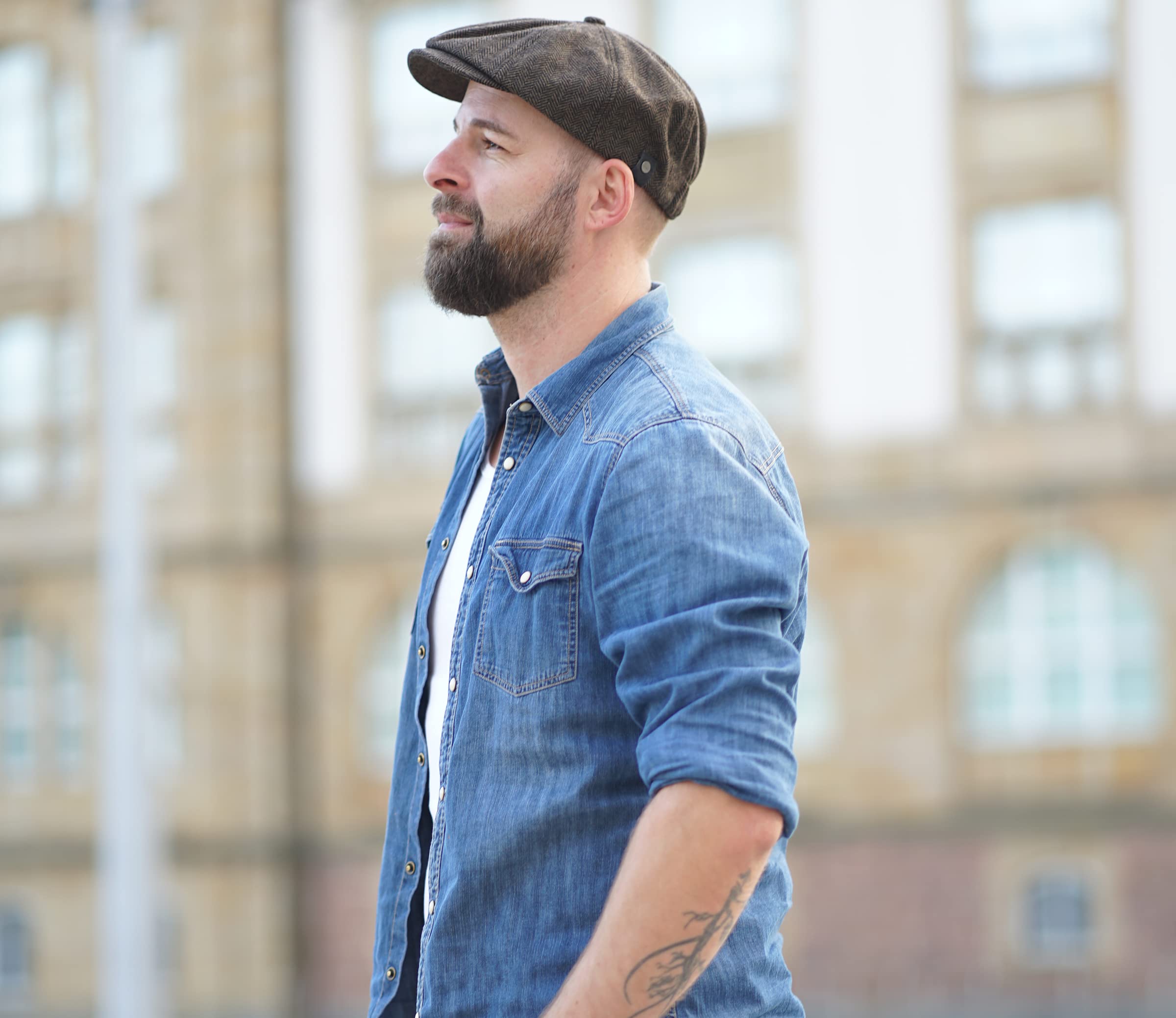 Schiebermütze Herren Schirmmütze Herrenmütze Newsboy Flat Cap Mütze