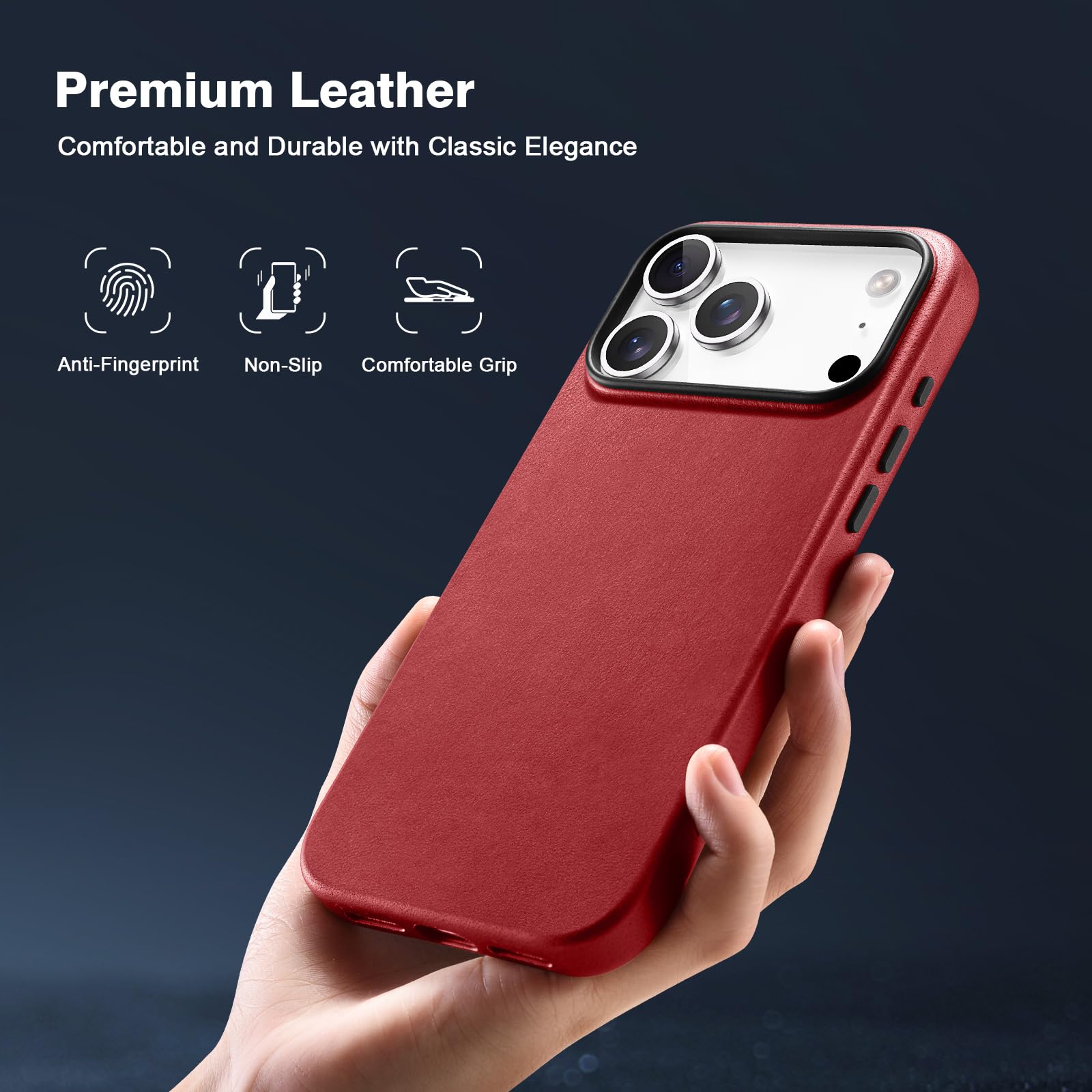 Amazon.com: ICARER iPhone 17 Pro Case, Genuine Leather Case, Compatible for MagSafe Wireless Charging, Compatible with Apple iPhone 17 Pro 6.3 inch 2025 Model (Red) : Cell Phones & Accessories Amazon.com: ICARER iPhone 17 Pro Case, Genuine Leather Case, Compatible for MagSafe Wireless Charging, Compatible with Apple iPhone 17 Pro 6.3 inch 2025 Model (Red) : Cell Phones & Accessories