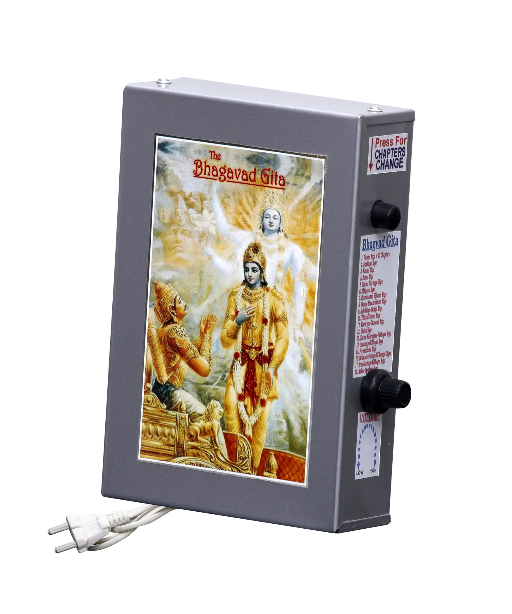 Bhagvad Gita Hindi et Sanskrit-18 Chapitres Mantra Chanting Box pour Puja et méditation