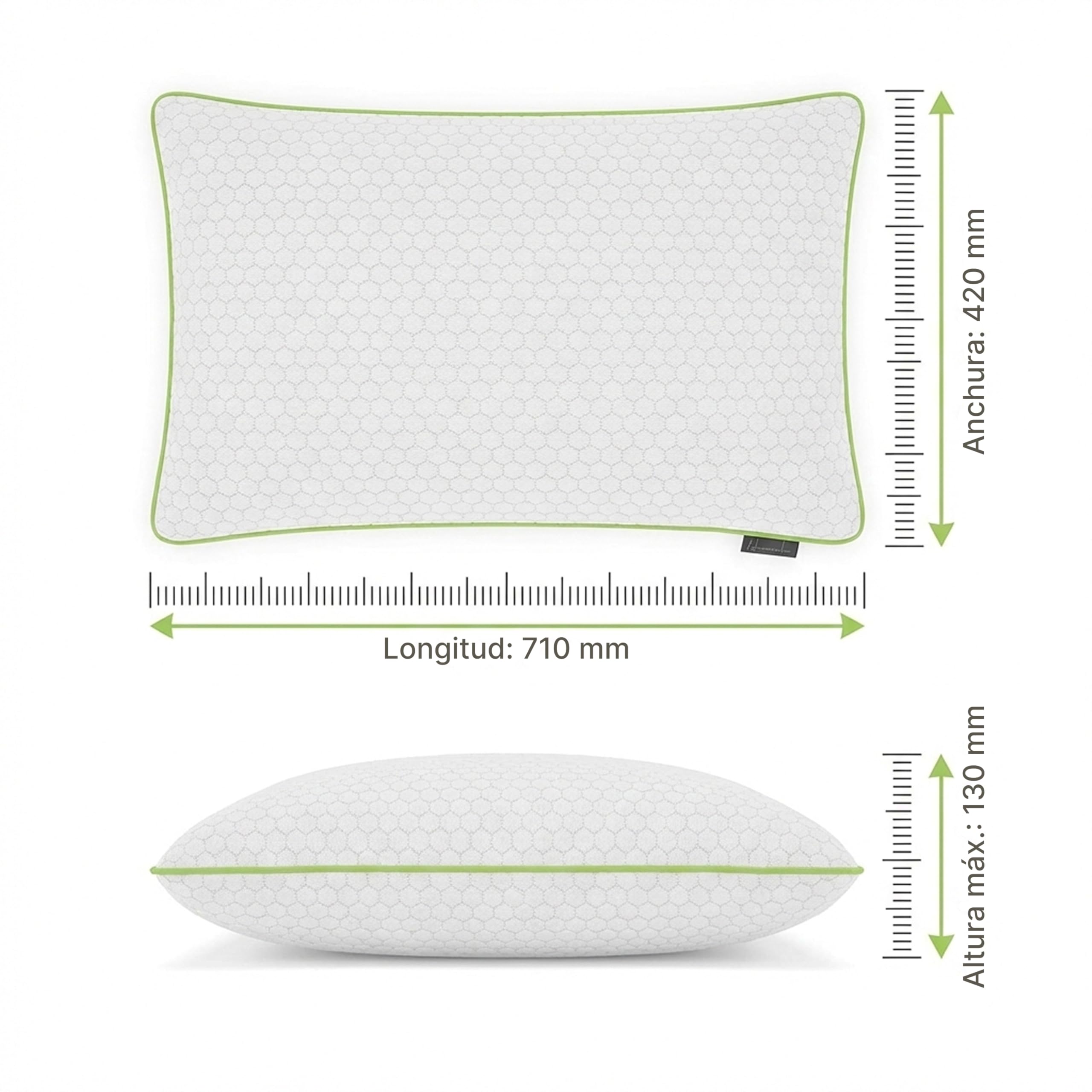 Limarmo Almohada Ergonómica De Espuma Viscoelástica Y Gel, 4 Alturas Ajustables, para Dormir De Lado Y Boca Arriba (71 x 42 x 13 cm)