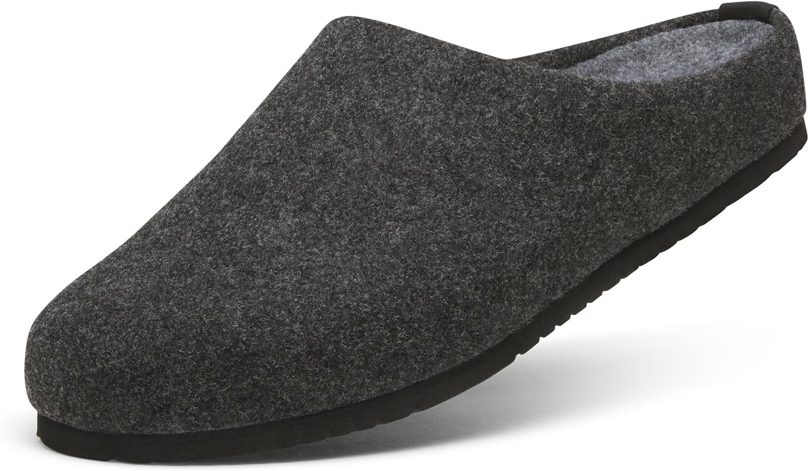 Unisex Wool Slipper, Slip-On House Shoe with Open Back, Wool Blend Upper & Plush Lining