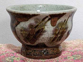 益子窯　柿釉　蝋抜き　汲み出し茶碗　湯呑　6客 柿釉 湯呑