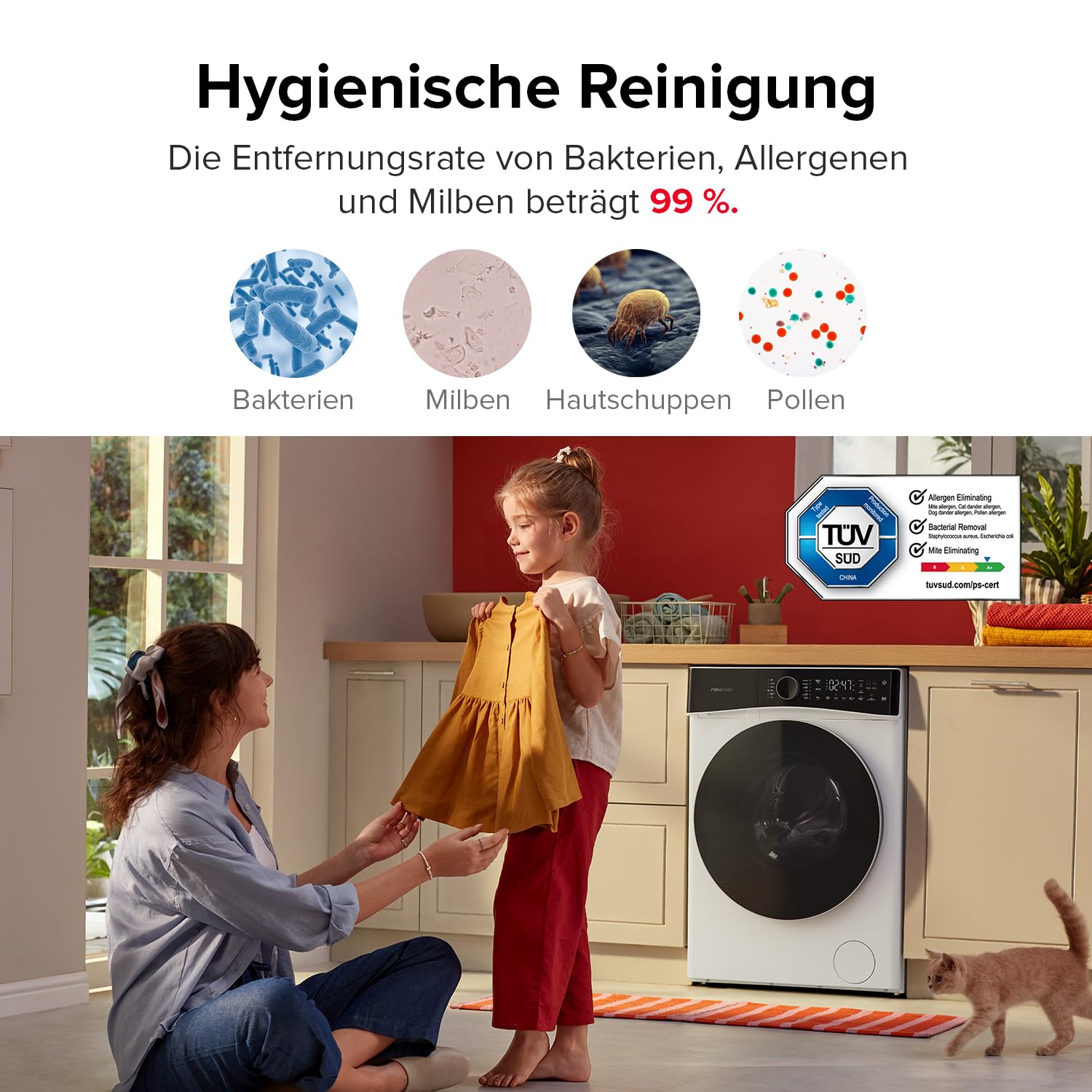 Roborock Zeo Lite Waschtrockner 10 kg Waschen 6 kg Trocknen Zeo-cycle Trocknungstechnologie