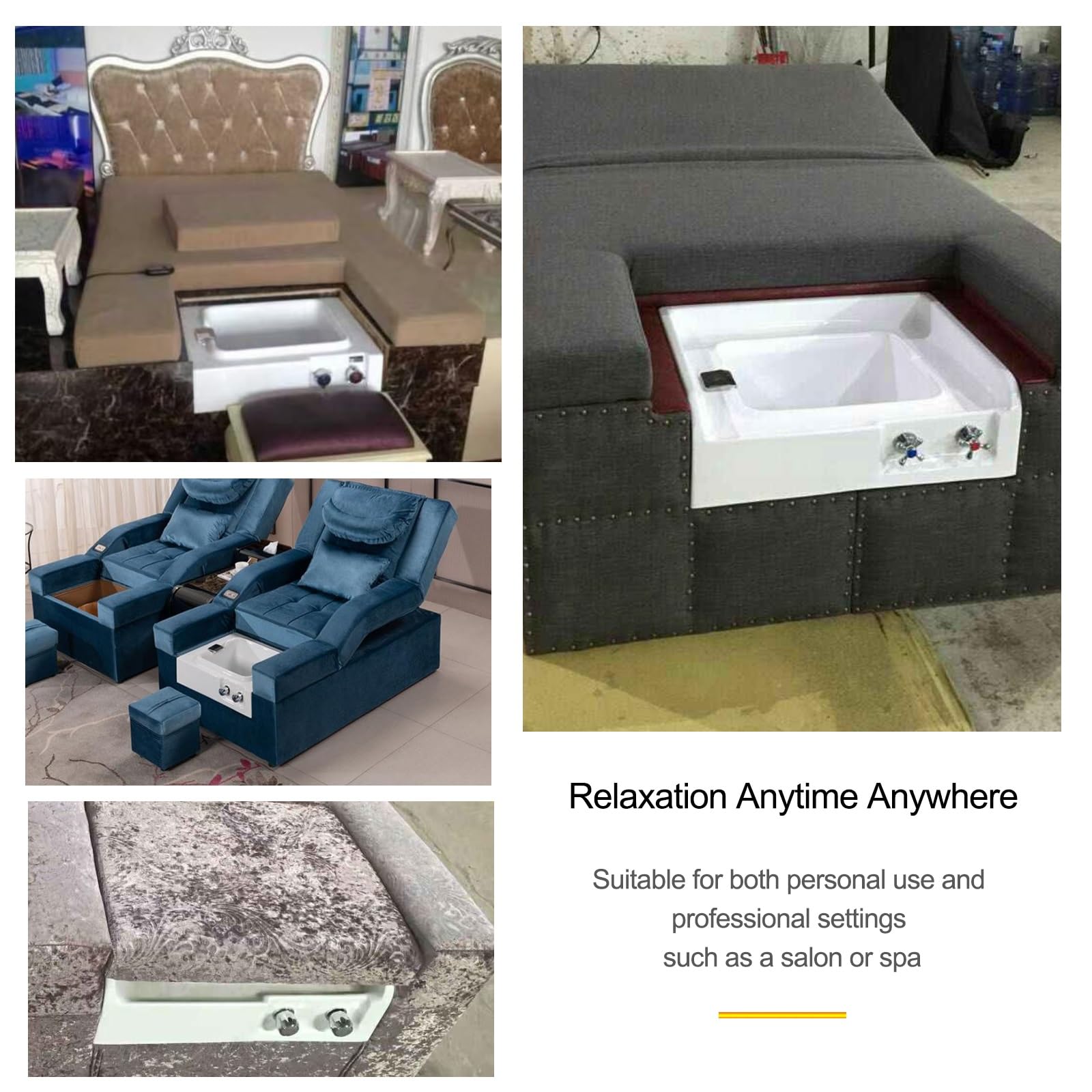 Akrylowa miska do pedicure do kąpieli stóp pedicure wanna spa wanna do kąpieli stóp wspiera moczenie w ciepłej i zimnej wodzie, z podniesionymi węzłami masującymi dla relaksu stóp