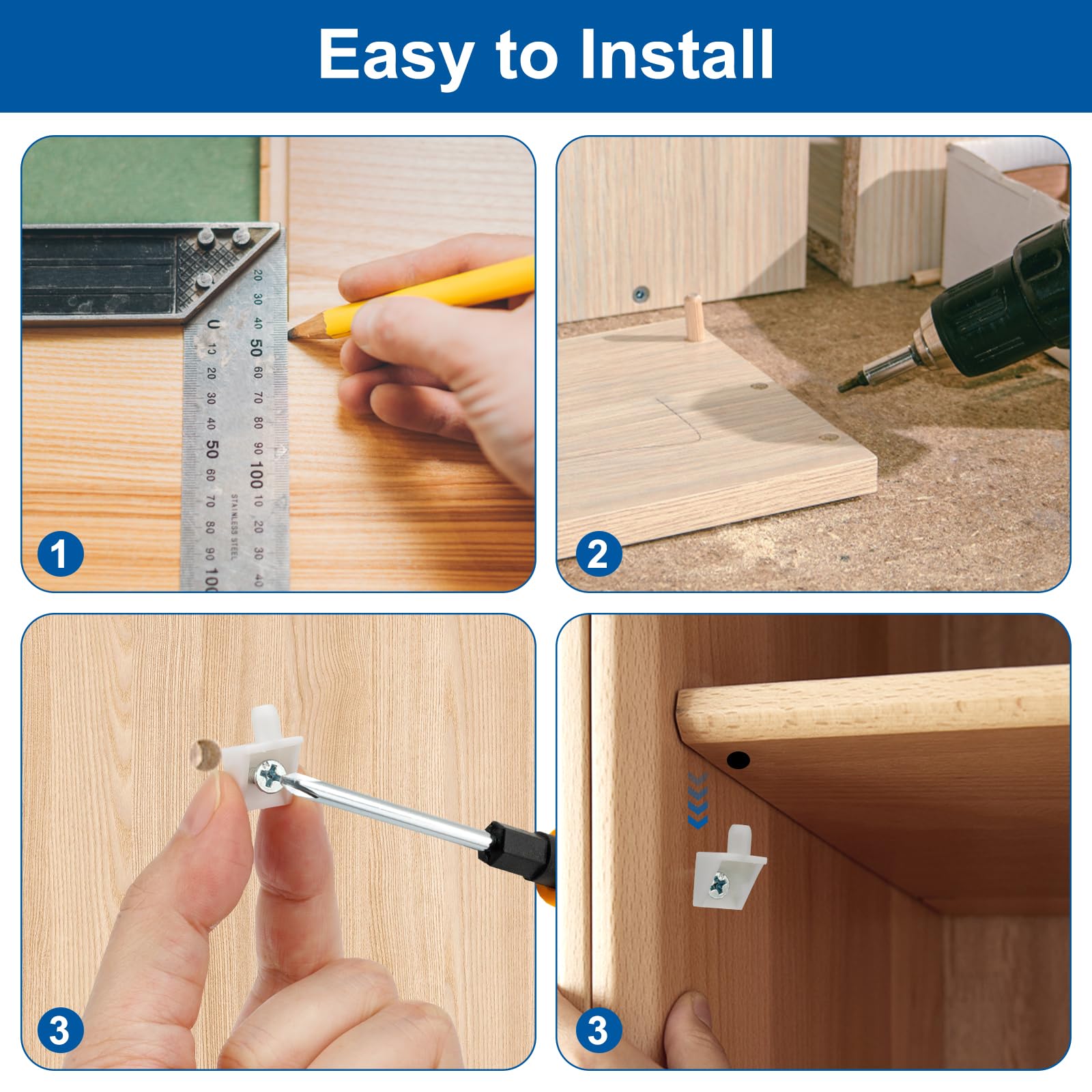 50 Pezzi Supporti Per Mensole Armadio, Perni Di Supporto Per Mensole 25 - Foto 5