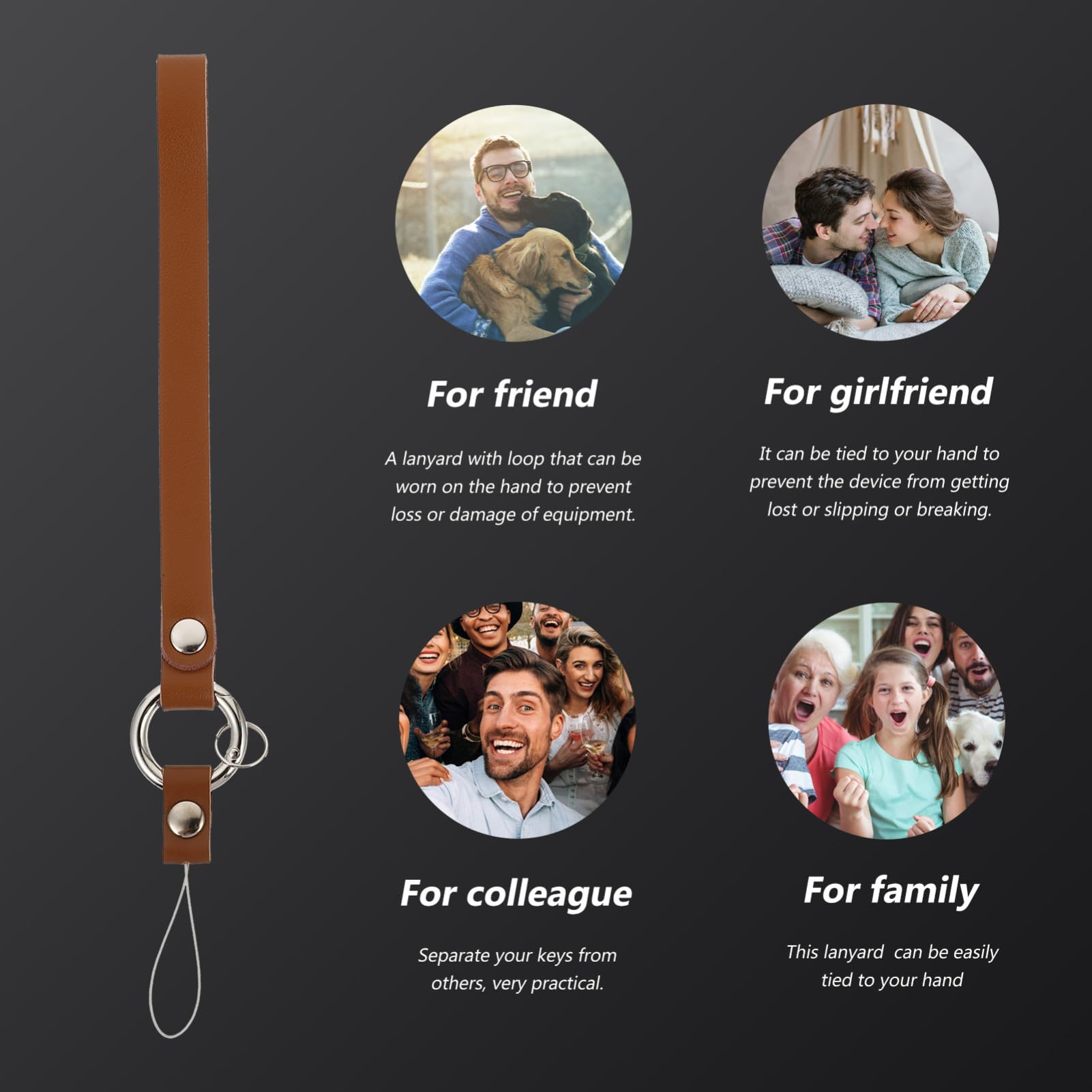 Praktisches Handgelenk-lanyard Mit Ring Aus Strapazierfähigem Leichter Telefon-armband-trageschlaufe Zum Sicheren Halten Von Handy Kamera Und Schlüssel Einfache Montage Schwarz