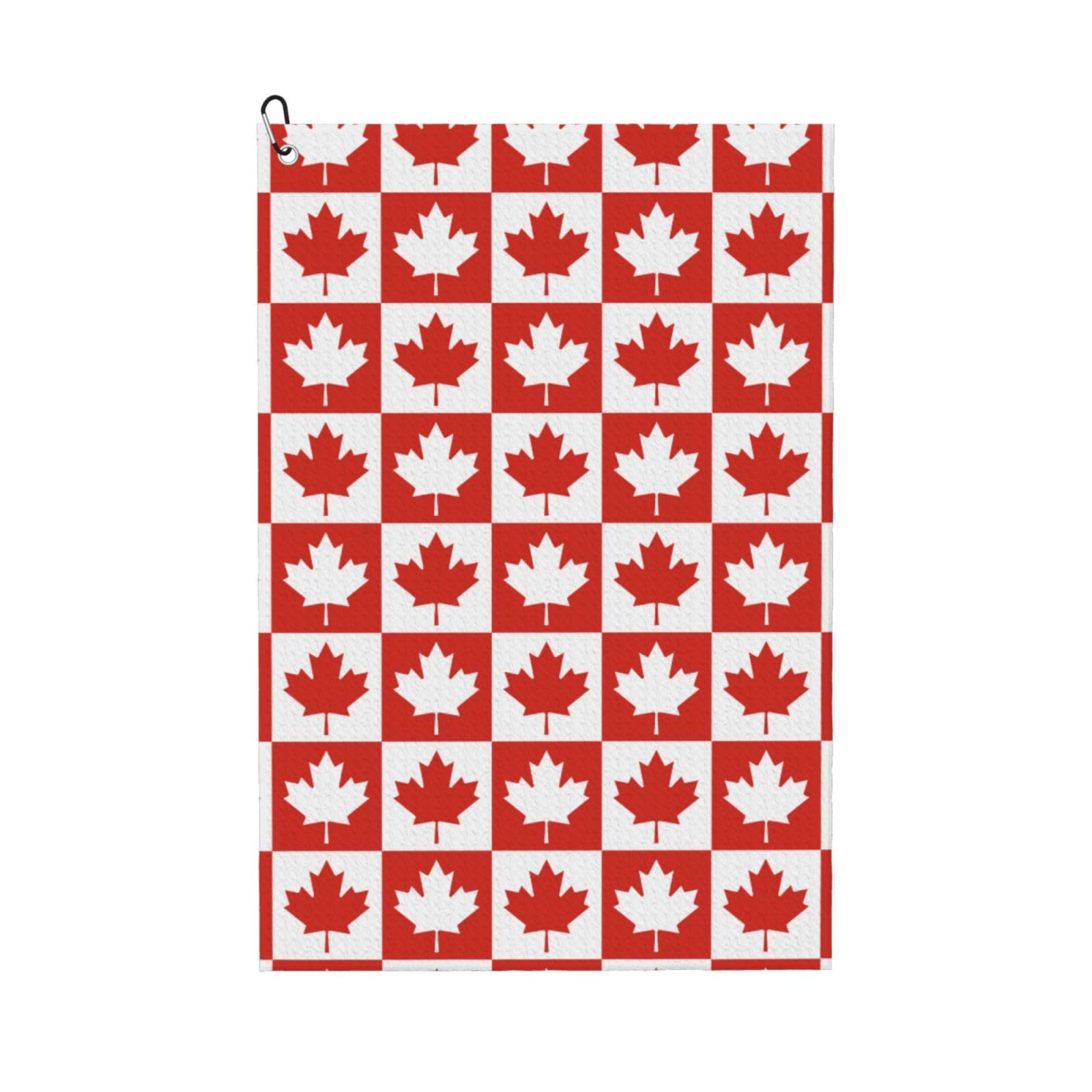 peiyeety Maple Leaf Canada Ca Flag Microfiber Golf Towel with Carabiner Clip, 16x24 Inch Absorbent Waffle Weave Towel for Golf Bags