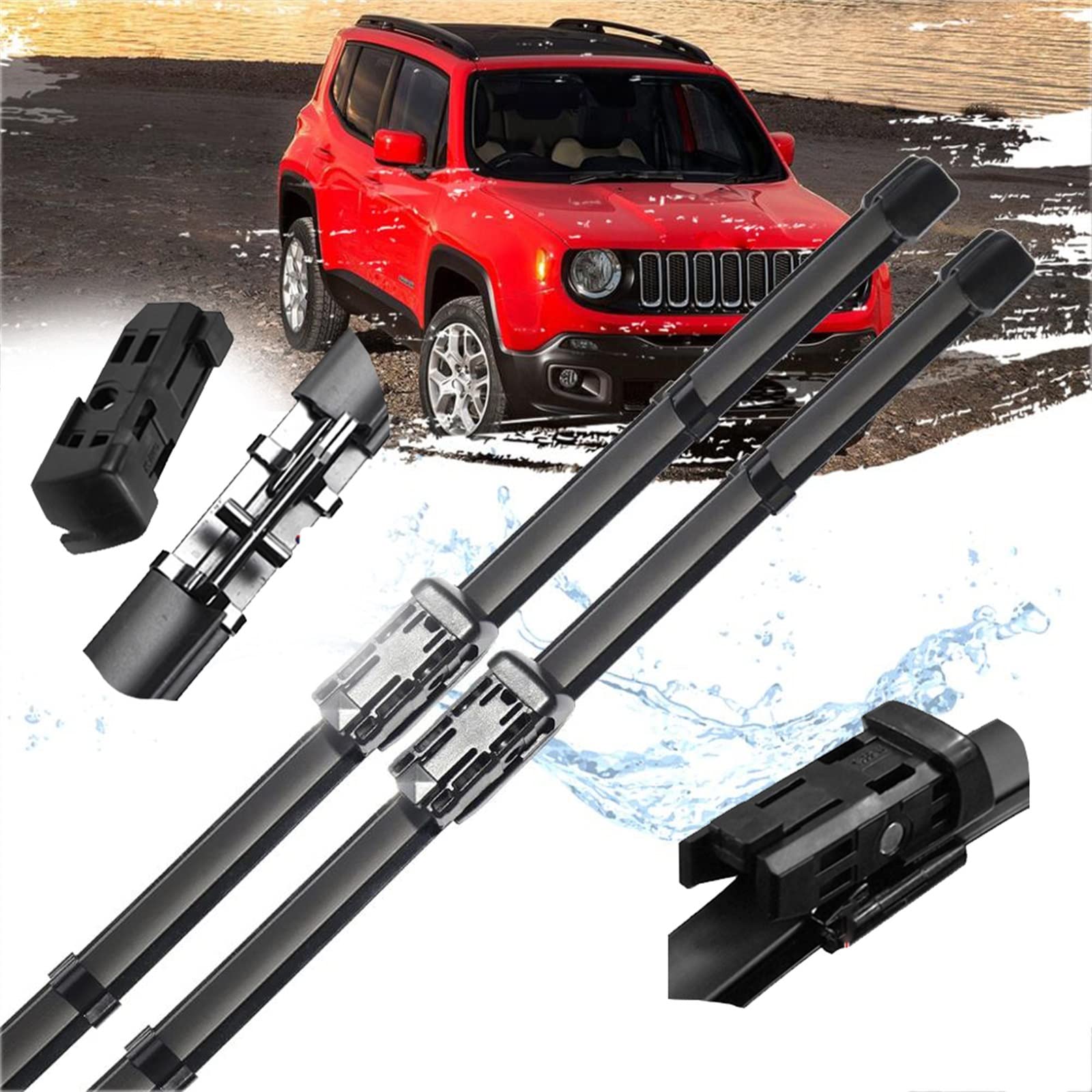 Per Jeep Per Renegade 2014-2019 BU Auto Tergicristallo Tergicristallo Finestrino Anteriore Parabrezza Parabrezza Accessori Auto 2015 2016 2017 2018 Parabrezza