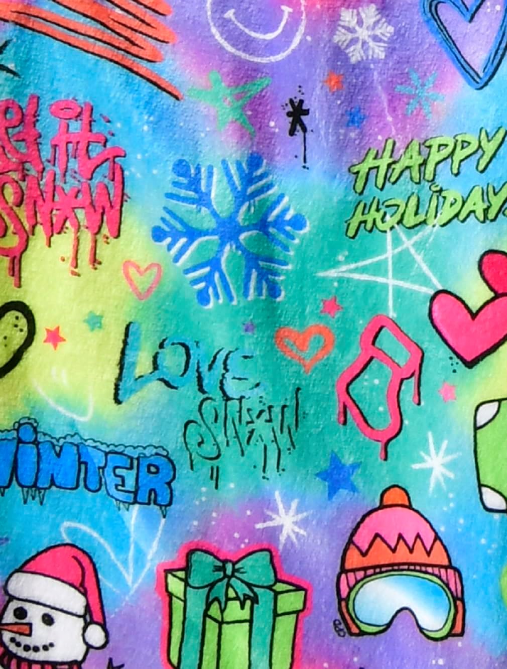 iscream + Corey Paige Designs Big Girls Fun Print Silky Soft Plush Shorts - Winter Joy Collection