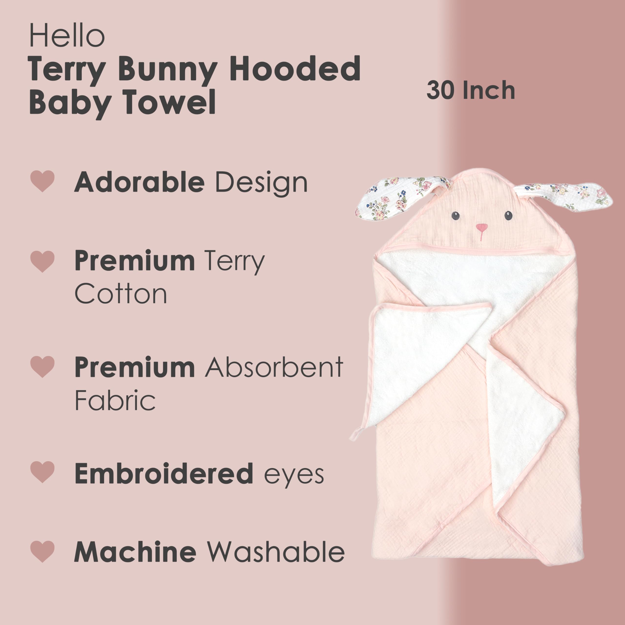 MON AMI Ensemble serviette de bain à capuche et gant de toilette pour bébé de 0 à 18 mois, serviette de bain en coton doux de qualité supérieure, serviette de bain pour tout-petits, pour fête