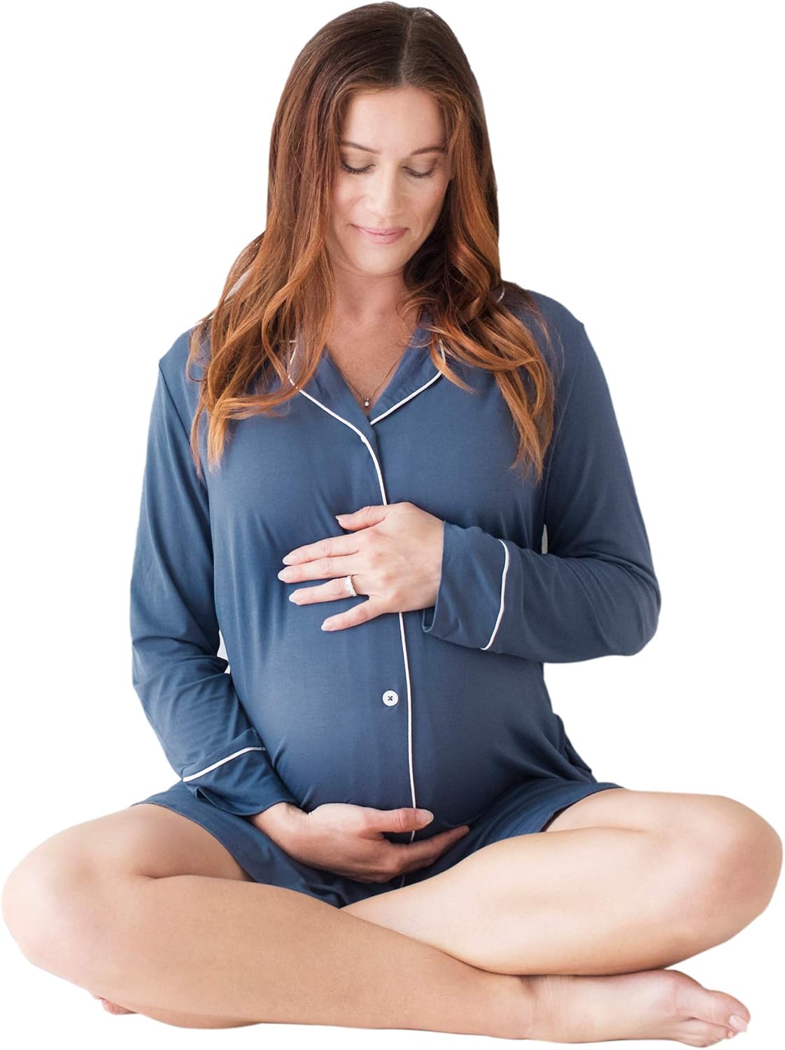 Kindred Bravely Clea Bamboo Button Down Nursing Nightgown | Long Sleeve Maternity Nightgown at  Women’s Clothing store