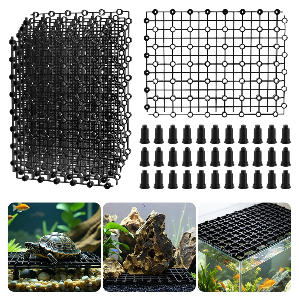 PH PandaHall 12 Sets Aquarium Trenner, Aquarium Trenner Filter Boden Schwarz PP Kunststoff Aquarium Boden Trenner Aquarium Isolations Bretter für Aquarium Einrichtung Fischzucht Dekoration, 26.4x20cm