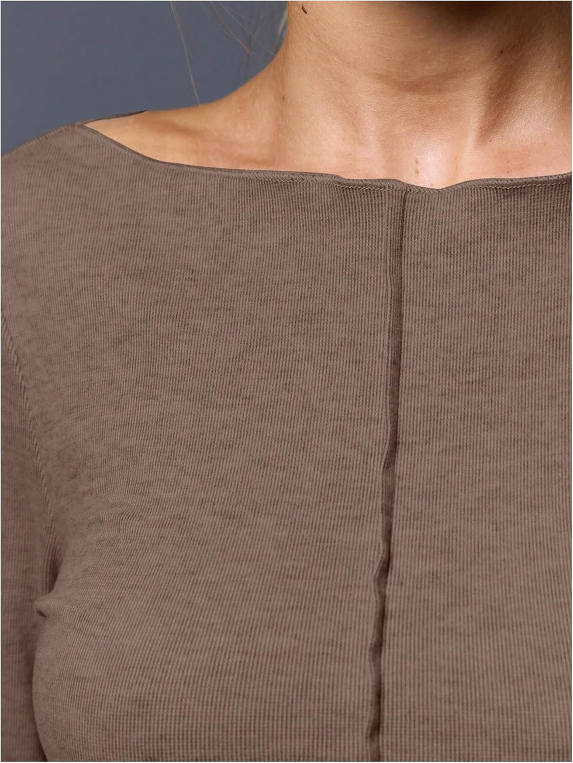 Women's Boat Neck Long Sleeve T Shirts Casual Slim Fitted Tee Tops Fall Clothes - Image 5