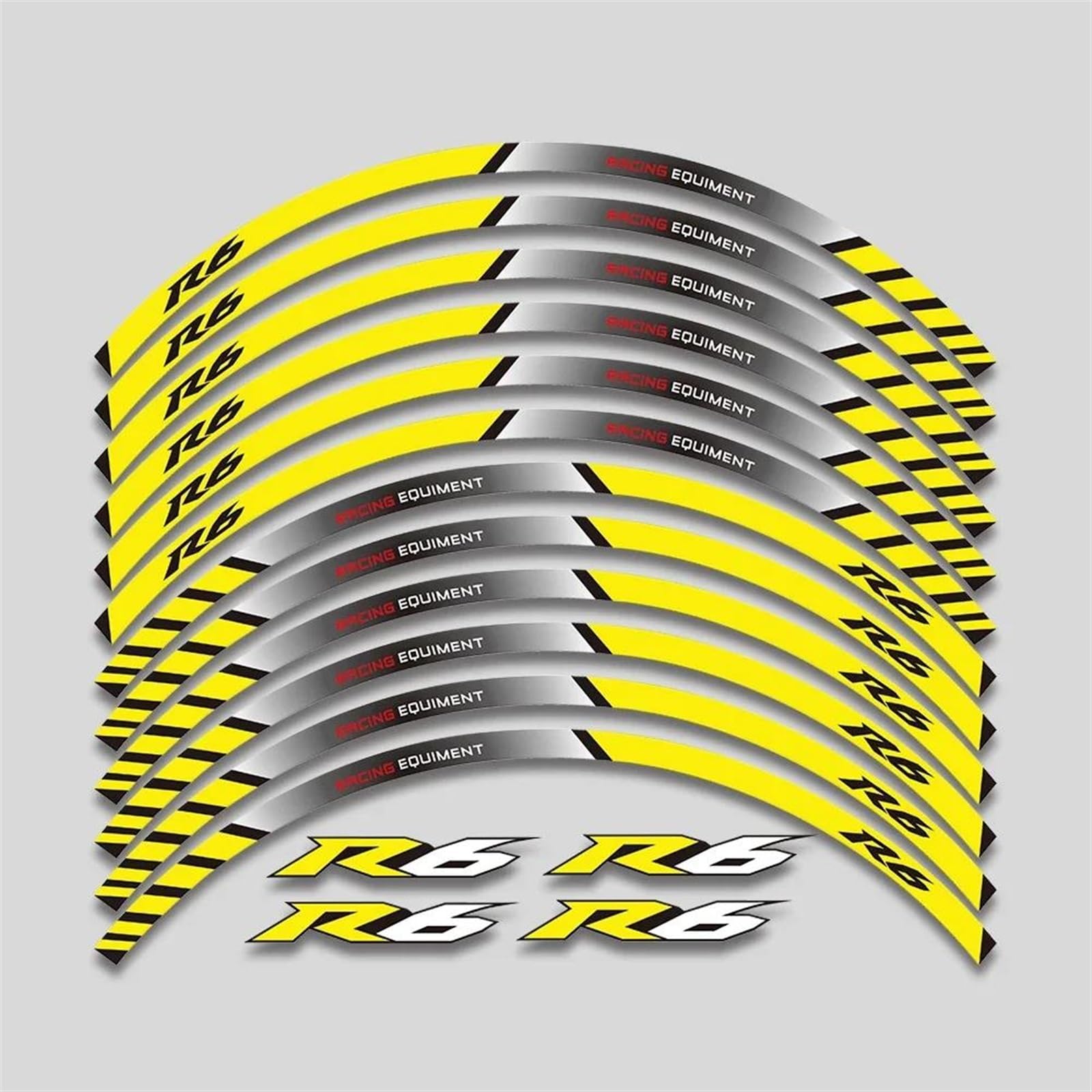 Motorcycle Accessories Wheel Stickers Reflective Rim Motorbike Waterproof Decals for Yamaha YZF R6 YZFR6(Style 6)