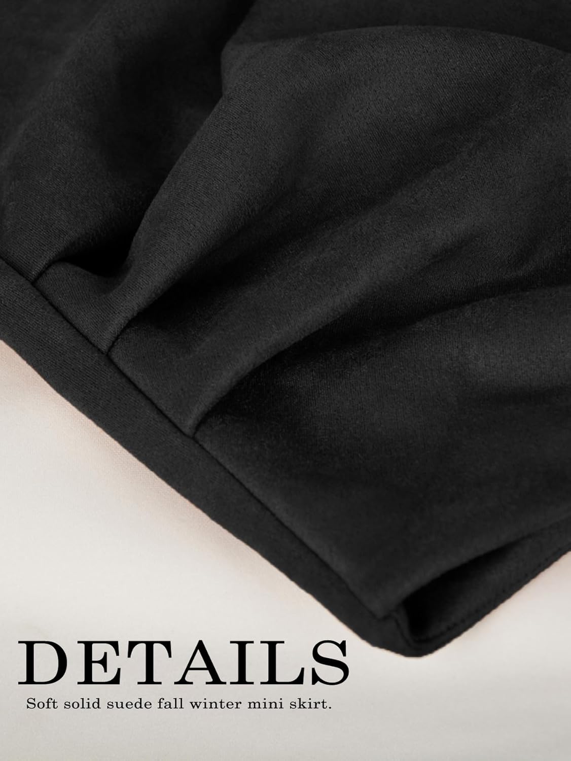 Faux Suede Mini Skirt Bodycon Ruched Tulip Fall Winter Short Suede Mini Skirts for Women - Image 5