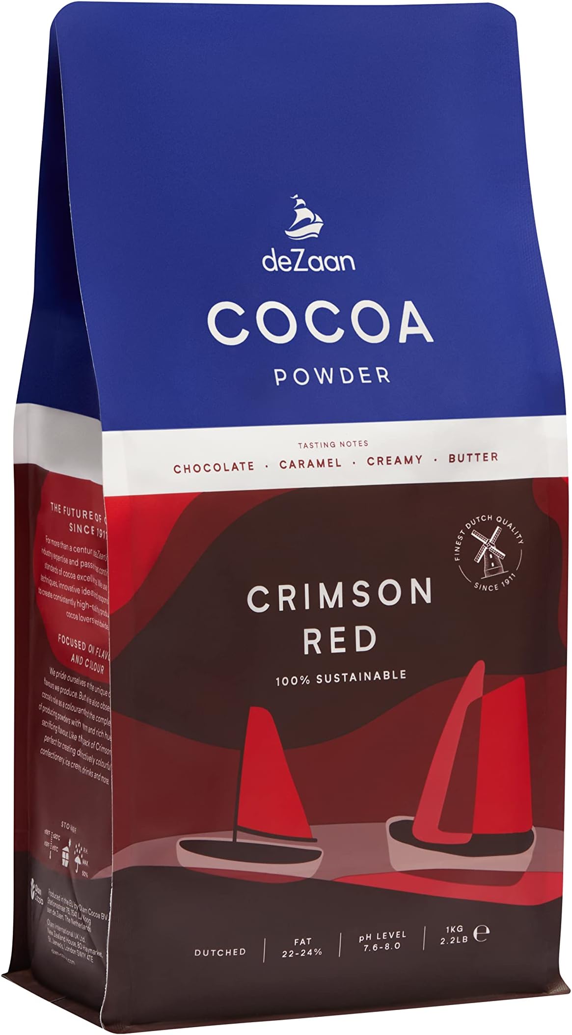 deZaan Crimson red cocoa powder (22-24% fat) 1kg