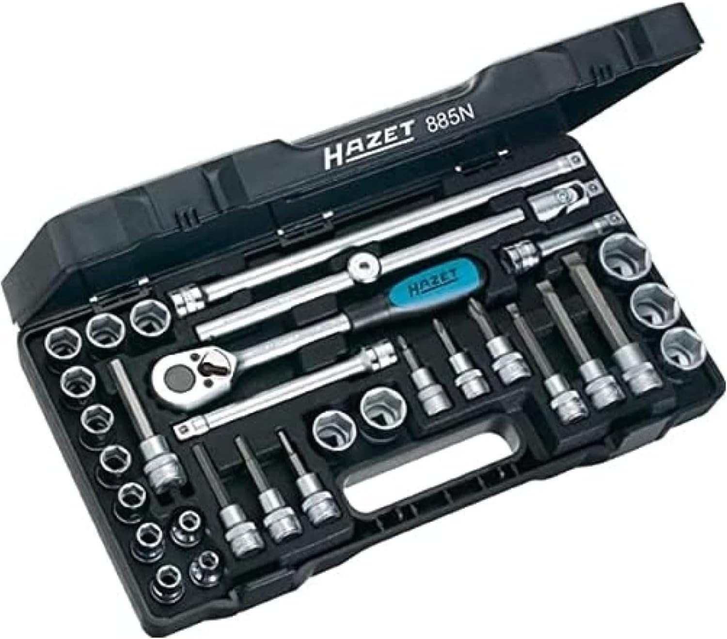 Hazet 855N 3/8-Inch Socket Set - Black/Blue/Silver (32-Piece)