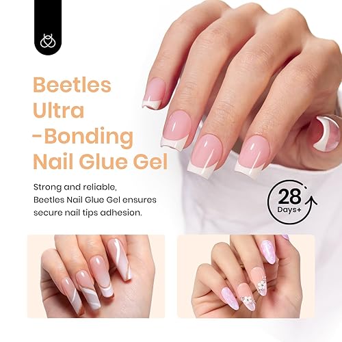 Miniatura 2 de Beetles - Pegamento de uñas en gel, 2 unidades de 0.71 onzas x 0.71 onzas, pegamento sólido para uñas, uñas suaves súper fuertes para uñas