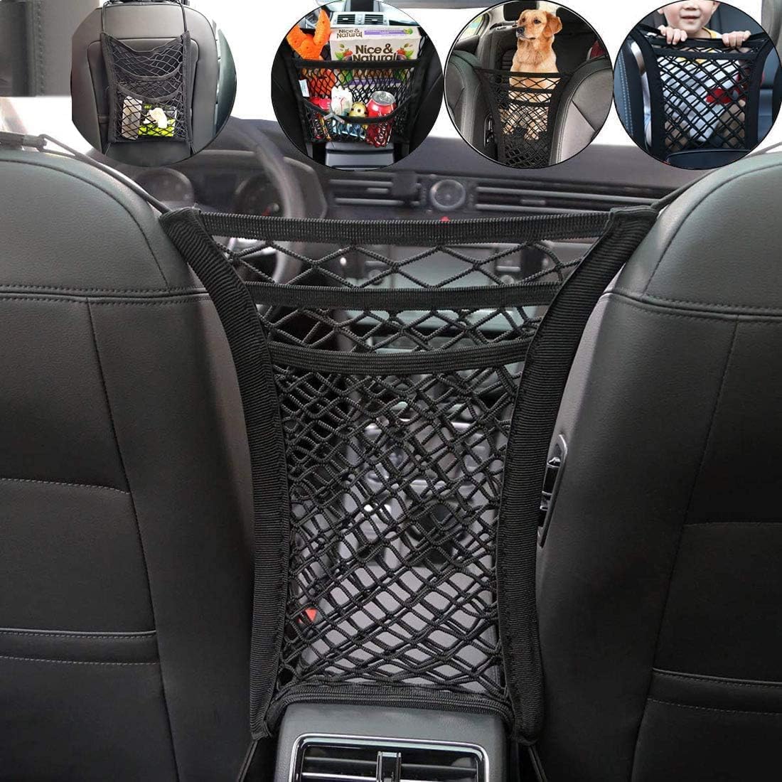 PetVogue 3 Layer Car Net Pocket Holder, Seat Storage Barrier, Elastic Mesh Net Trunk Bag for Inside, Car Accessories Interior, Car Net Barrier of Backseat Kids, Dogs or Pets - 9.85×11.8 in (B0CZXSG6M1) Amazon Price History, Amazon Price Tracker
