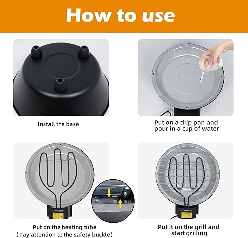 Miniatura 5 de Parrilla eléctrica para cocinar al aire libre, barbacoa sin humo, parrilla extraíble portátil, (YD330)