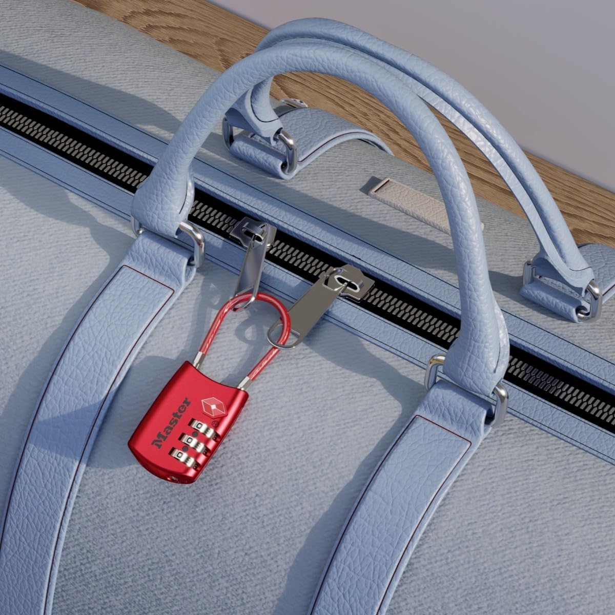 Master Lock Kłódka z możliwością ustawienia własnej kombinacji zamka szyfrującego z atestem TSA,1 szt., czerwona, 4688D