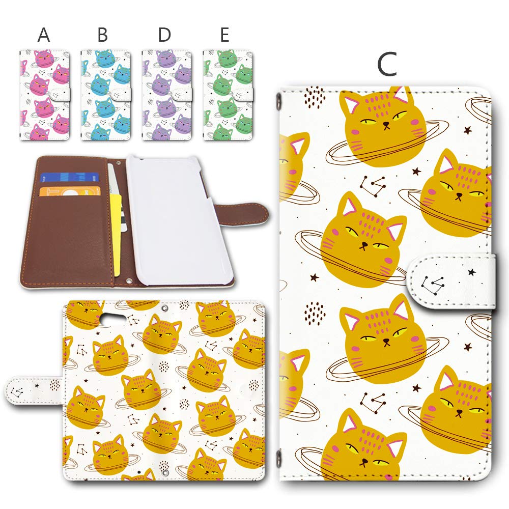 Amazon Co Jp Arrows M01 手帳型 ケース カメラ穴搭載 ダイアリー スマホケース スマホカバー レザー製 猫柄 ねこ惑星 デザインc イエロー 黄色 アローズ エム01 富士通 家電 カメラ