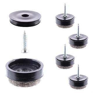 Wagner QuickClick® Deslizadores de Fieltro de Lana para sillas/meubles, Juego de 4 para atornillar - Ultrasoft Ø 17 mm, 4X Base+Tornillo+Inserto Deslizante Intercambiable - Made in DE - 15808300
