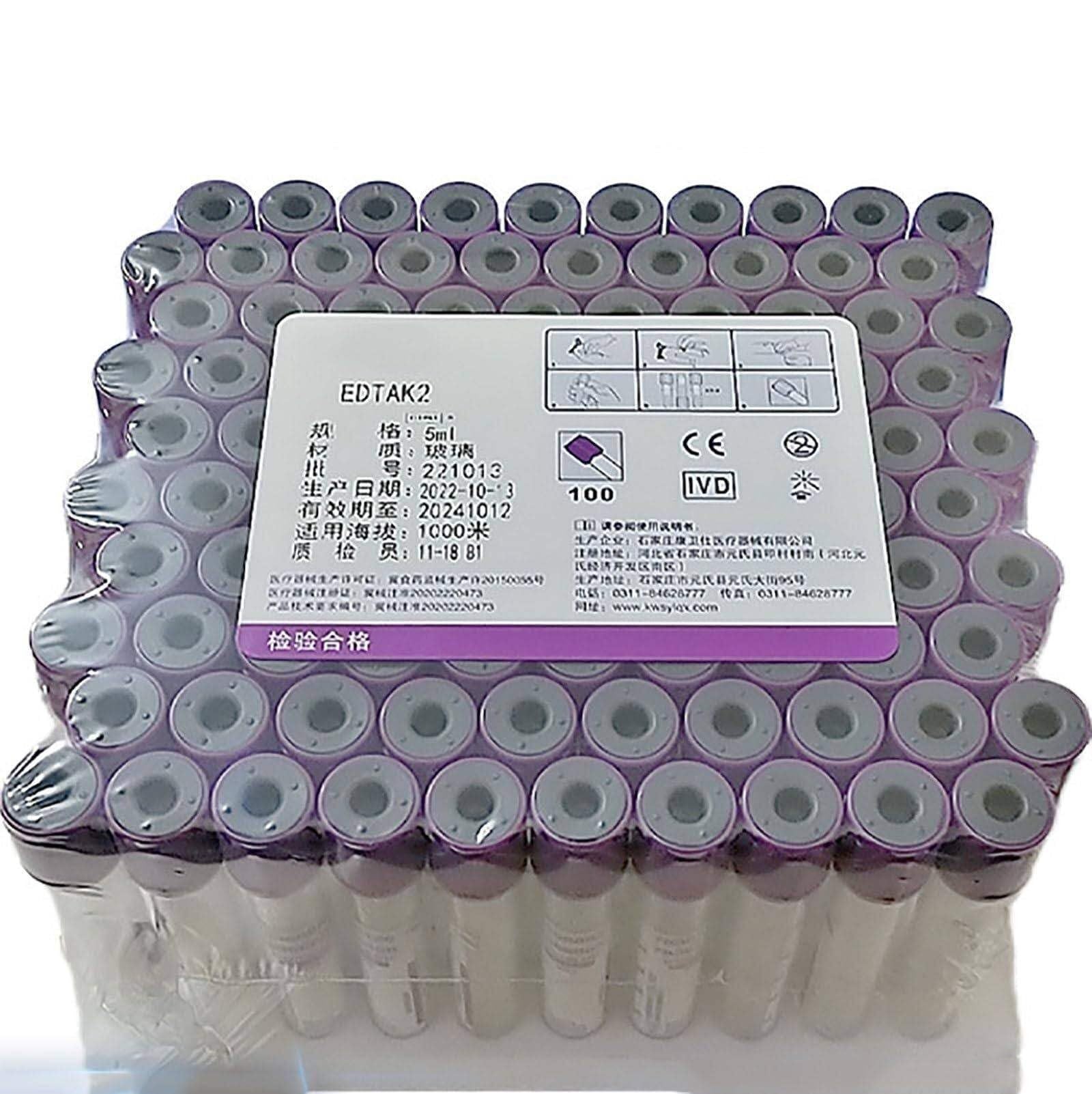 100 provette for prelievo di sangue sottovuoto (2 ml/3 ml/5 ml/10 ml), provette in plastica for animali domestici, for campionamento in laboratorio, separazione del siero, preparazione PRP(10ML)