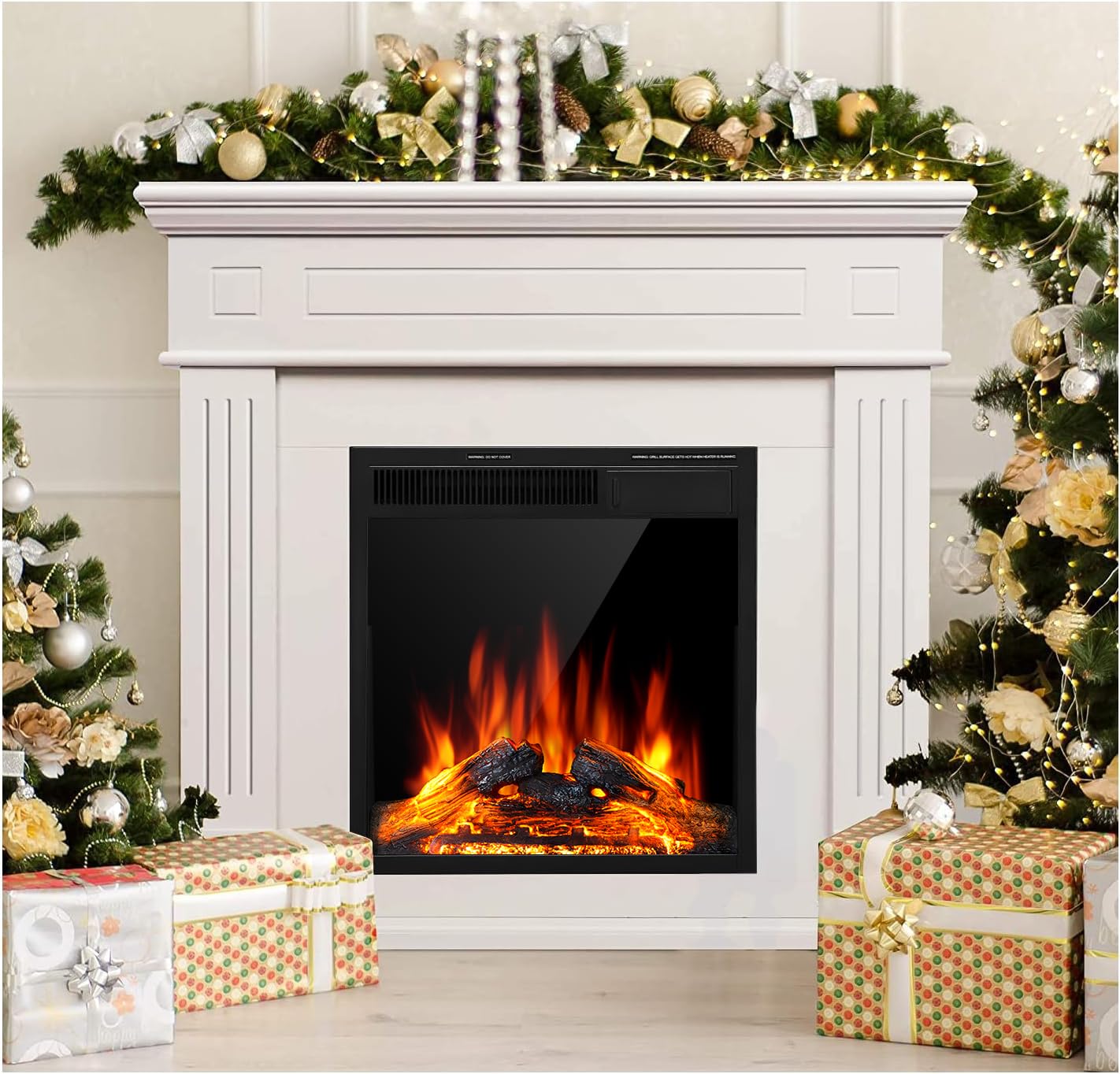 Amazon.com: JAMFLY Electric Fireplace Mantel Package Wooden