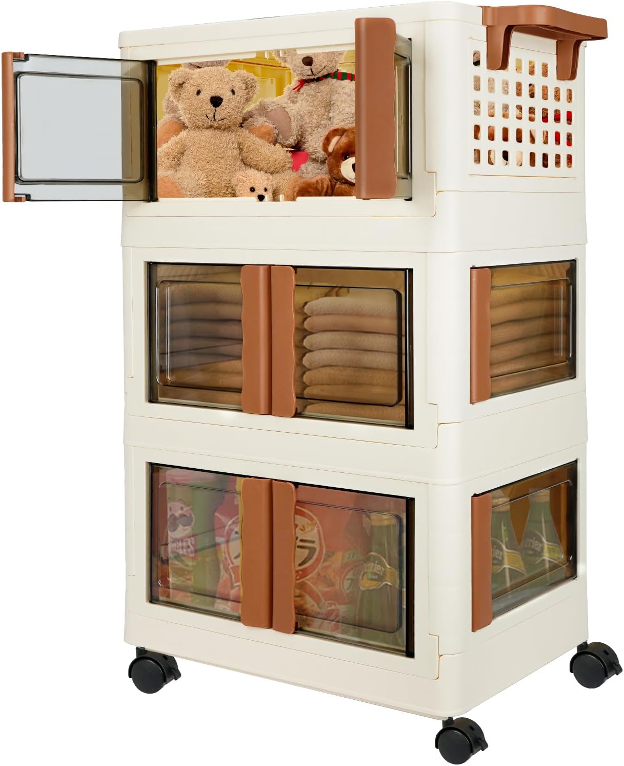 UHAPEEER 165Qt Stackable Storage Boxes with Lid, 13.7Gal*3