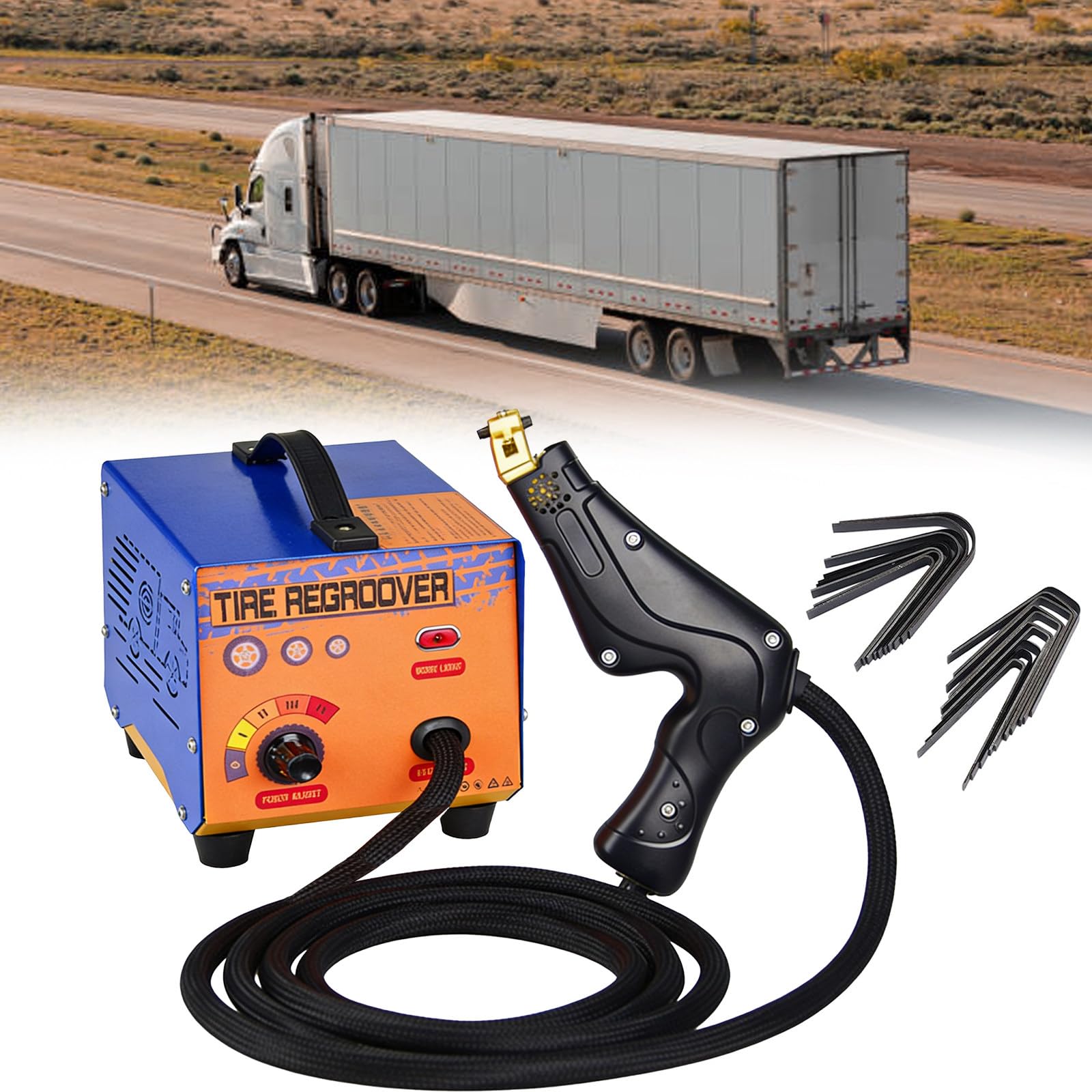 1000 W Reifen-Nutwerkzeug, 10-Blatt-Set, einstellbare Leistung, tragbarer Gummischneider für Off-Road-LKW, Auto-Rillen