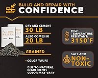 Vista 3 de FireCast - Mezcla de cemento refractario moldeable, 3110 grados Fahrenheit, 30 libras, resistente al calor de alta temperatura, mortero ignífugo