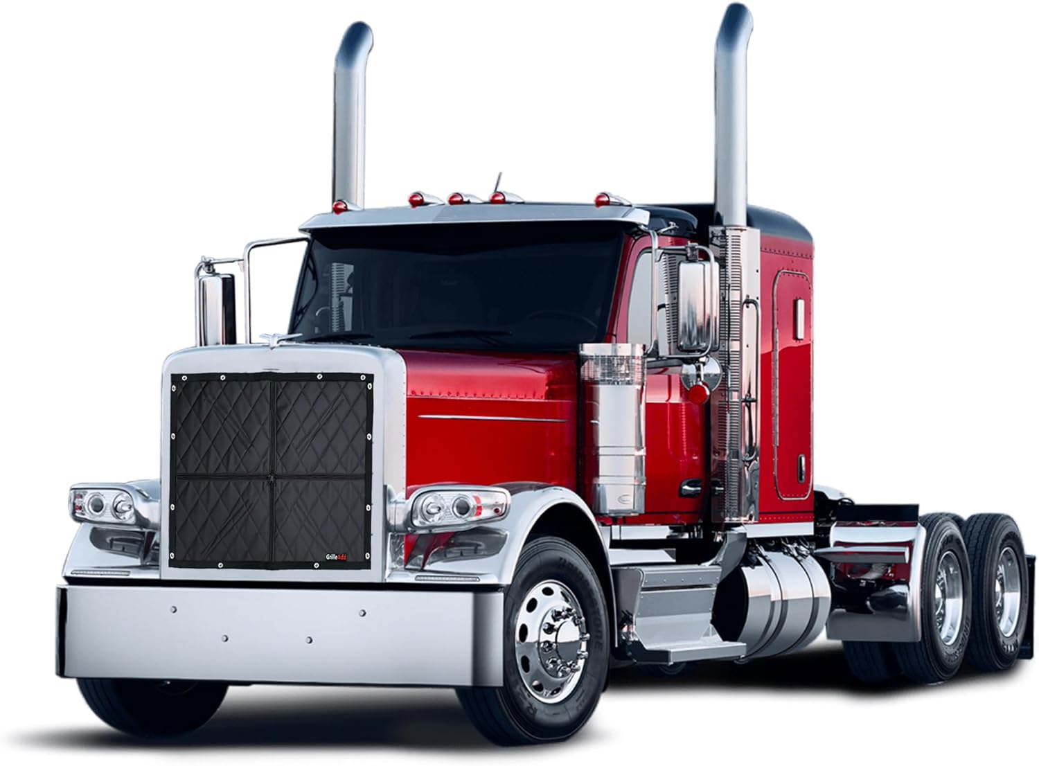 Premium Black Quilted Winter Front Fits Peterbilt 589