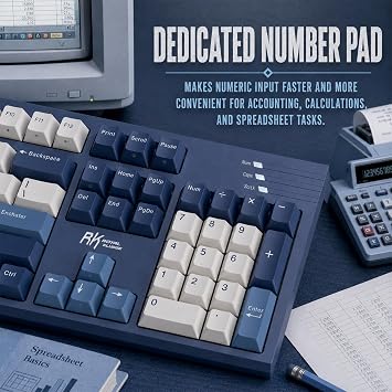 RK ROYAL KLUDGE R104 Wired Mechanical Keyboard Full Size, Gasket Mount